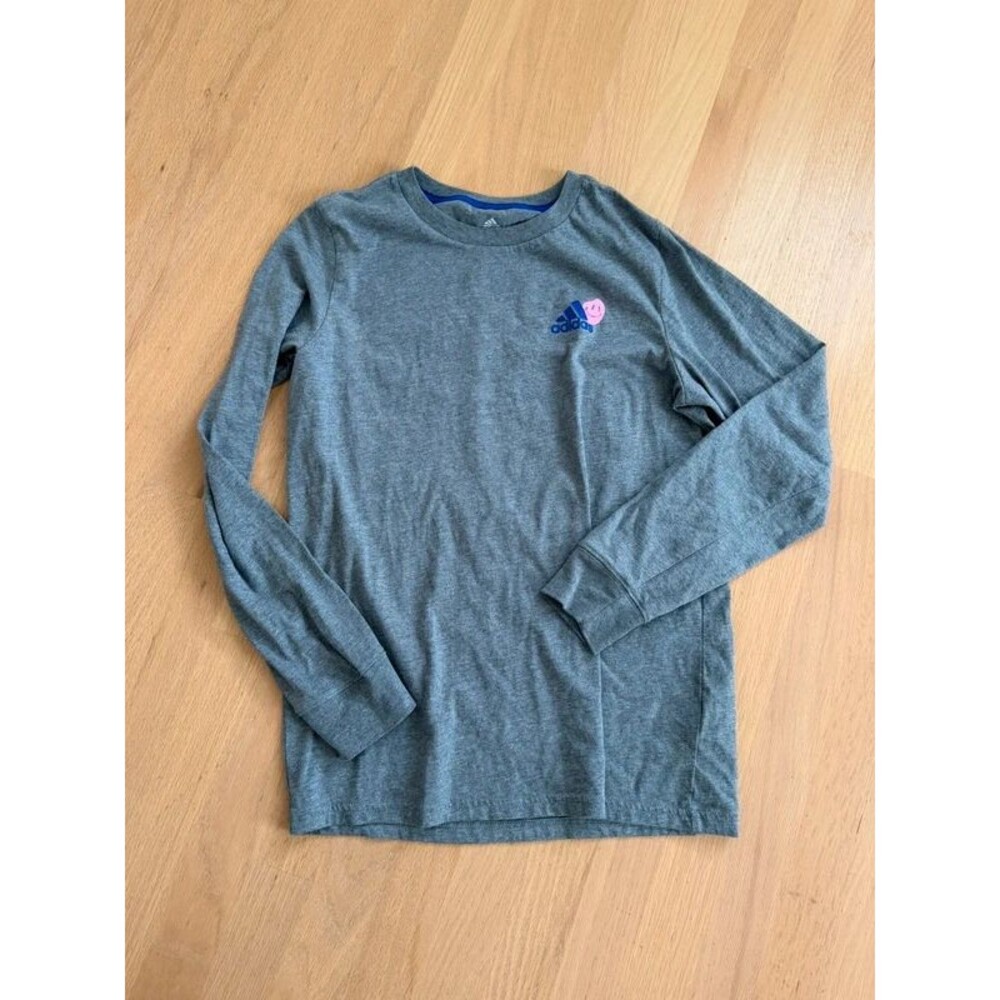 Adidas Positivtee Long Sleeved Tee Shirt Boys Size Large 14/16 Ripple Graphic